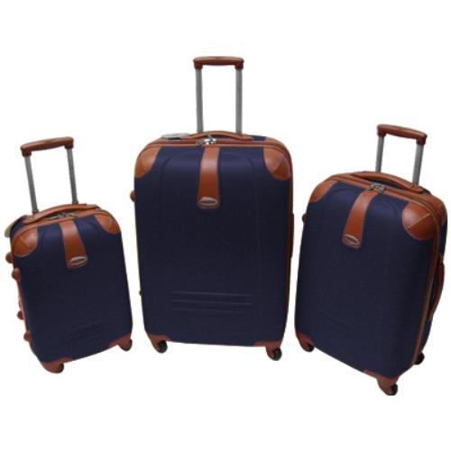 3er Set Trolley Koffer Handgepäck Koffer Polycarbonat Abs Blau  acquista
