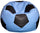 Bean Bag Pouf Ø100 cm aus Kunstleder Baselli Hellblau und Schwarz Fußball