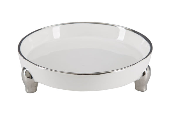 Leere Taschen Pin Picc. 17,5x17x4,5 cm in weißer und silberner Keramik sconto