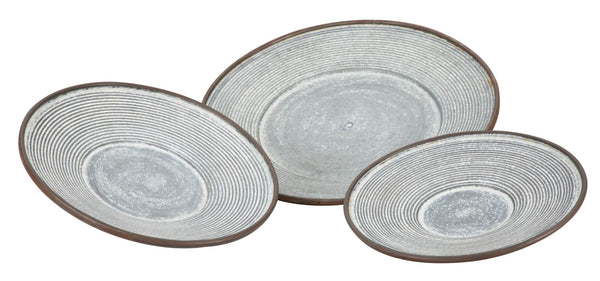 Clot Tray Ø50,5x4,5- 39,2x4,5-35x4 cm in Grey Iron prezzo