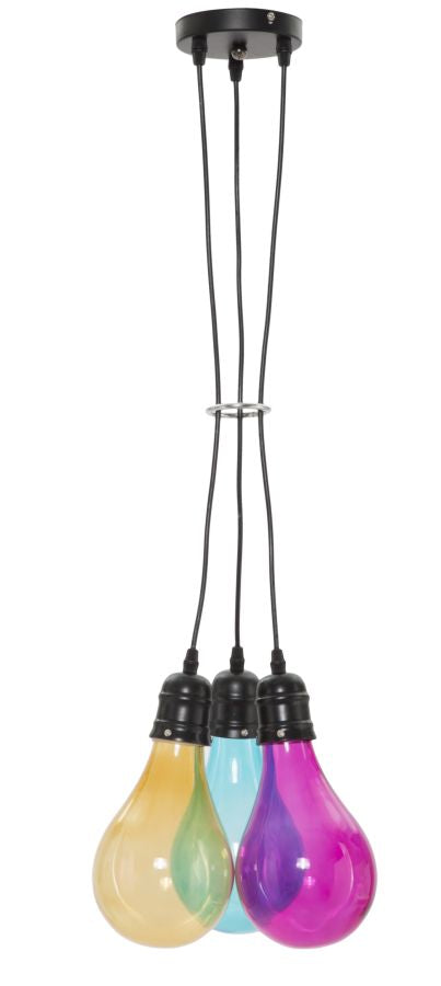 Oklahoma Kronleuchter 3-flammig Ø25x135 Glas Ø3,5 cm Metall und Glas prezzo