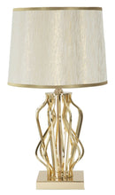 Lampada da Tavolo Glam x Ø30x52 cm in Ferro Plastica e Poliestere Oro e Crema-1