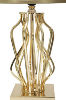 Lampada da Tavolo Glam x Ø30x52 cm in Ferro Plastica e Poliestere Oro e Crema-2