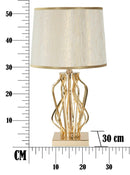 Lampada da Tavolo Glam x Ø30x52 cm in Ferro Plastica e Poliestere Oro e Crema-7
