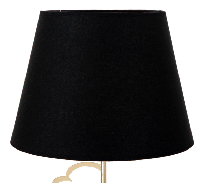 Lampada da Tavolo Glam Harts Ø30x54,5 cm in Ferro e Tessuto Nero e Oro-4