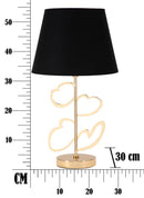 Lampada da Tavolo Glam Harts Ø30x54,5 cm in Ferro e Tessuto Nero e Oro-8