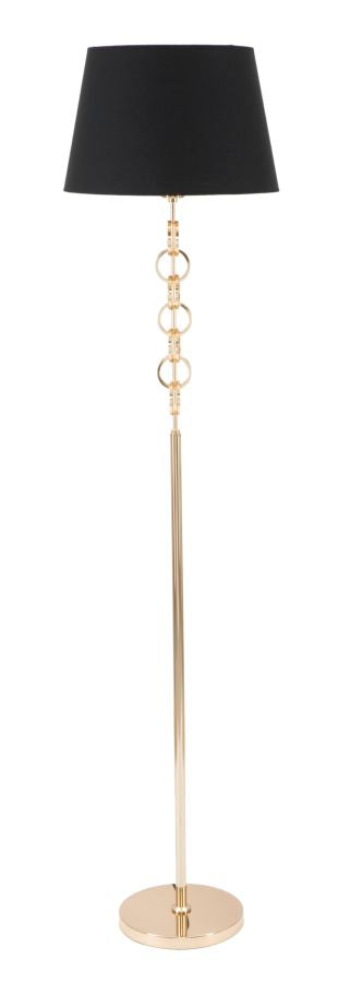 Rings Ø40x170 cm Tischlampe aus schwarzem und goldenem Eisen und Stoff acquista