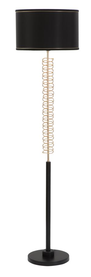 prezzo Twist Ø40x164 cm Stehlampe aus Eisen-PVC und schwarz-goldenem Stoff