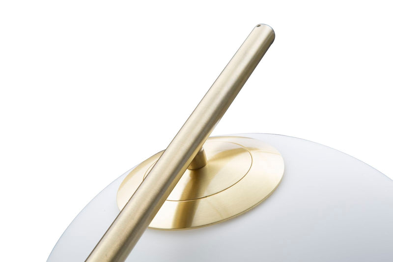 Lampada da Terra Glamy 25x36x179 cm in Ferro e Vetro Bianco e Oro-4
