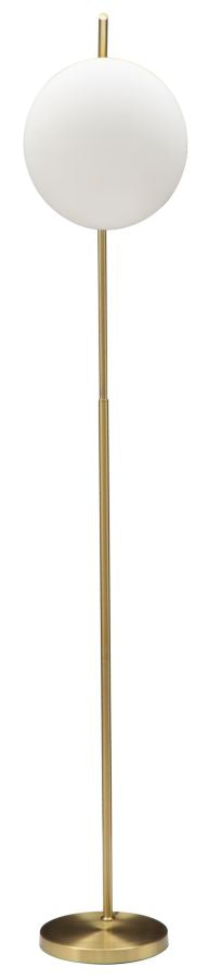 Lampada da Terra Glamy 25x36x179 cm in Ferro e Vetro Bianco e Oro-5