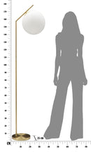 Lampada da Terra Glamy 25x36x179 cm in Ferro e Vetro Bianco e Oro-9