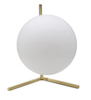 Lampada da Tavolo Glamy Low 25x25x27 cm in Ferro e Vetro Bianco e Oro-8