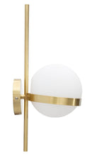 Lampada da Muro Glamy Circle 15x20x40 cm in Ferro e Vetro Oro e Bianco-3