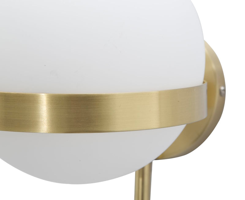 Lampada da Muro Glamy Circle 15x20x40 cm in Ferro e Vetro Oro e Bianco-5