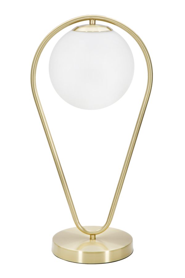 Glamy Drop Tischlampe 25x18x50 cm in Eisen und Gold und weißem Glas sconto