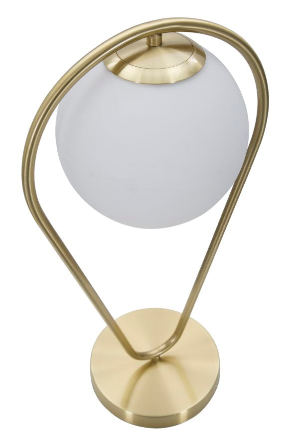 Lampada da Tavolo Glamy Drop 25x18x50 cm in Ferro e Vetro Oro e Bianco-5