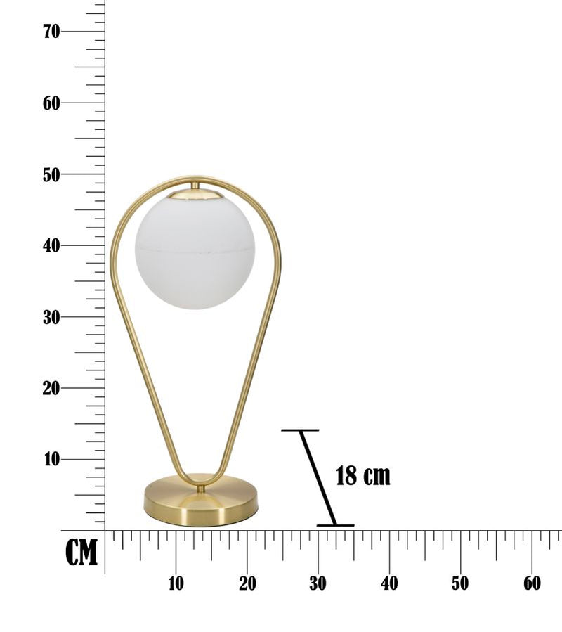 Lampada da Tavolo Glamy Drop 25x18x50 cm in Ferro e Vetro Oro e Bianco-7
