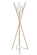 Lampada da Terra Glamy x Ø55x155 cm in Ferro e Vetro Oro e Bianco-2