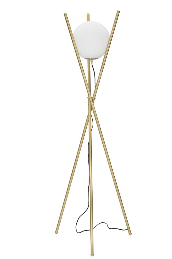 Lampada da Terra Glamy x Ø55x155 cm in Ferro e Vetro Oro e Bianco-2