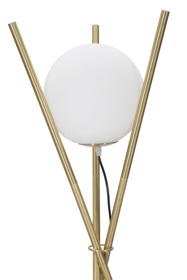 Lampada da Terra Glamy x Ø55x155 cm in Ferro e Vetro Oro e Bianco-3