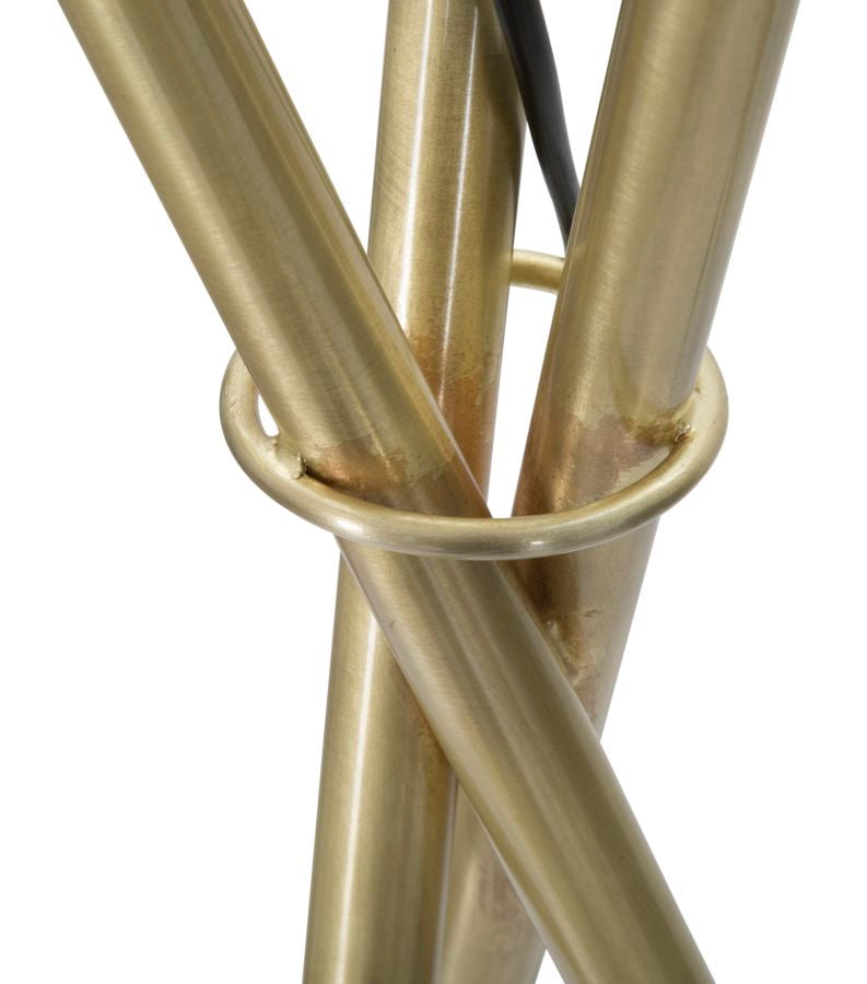 Lampada da Terra Glamy x Ø55x155 cm in Ferro e Vetro Oro e Bianco-4