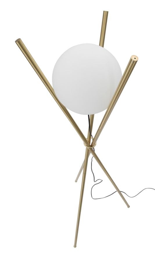 Lampada da Terra Glamy x Ø55x155 cm in Ferro e Vetro Oro e Bianco-6