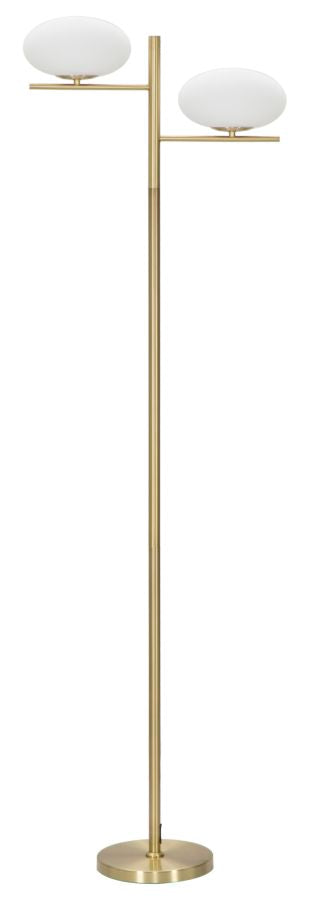 Ovale Glamy Stehlampe 51x24x180 cm in Eisen und Gold und weißem Glas online