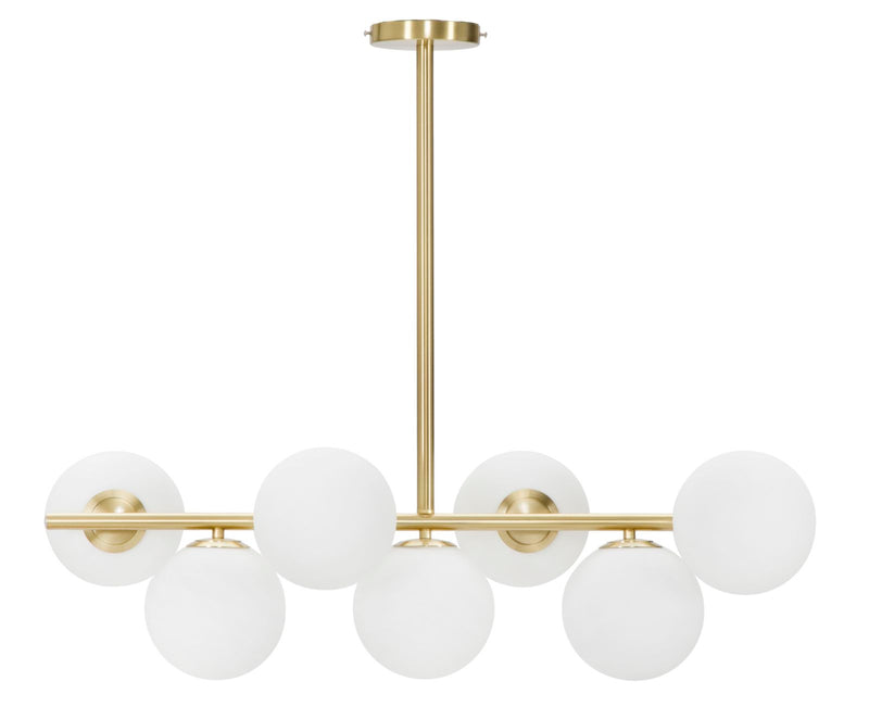 Lampadario Glamy 7 Luci 81x30x74 cm in Ferro e Vetro Oro e Bianco-1