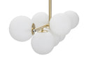 Lampadario Glamy 7 Luci 81x30x74 cm in Ferro e Vetro Oro e Bianco-2