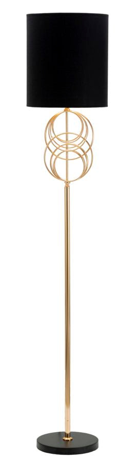 acquista Circly Ø35x171 cm Stehlampe aus PVC-Eisen und goldenem und schwarzem Stoff