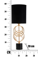 Lampada da Tavolo Circly Ø20x58,5 cm in Ferro PVC e Tessuto Oro e Nero-7