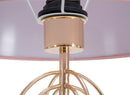 Lampada da Tavolo Krista Ø33x64 cm in Ferro PVC e Tessuto Oro e Rosa-5
