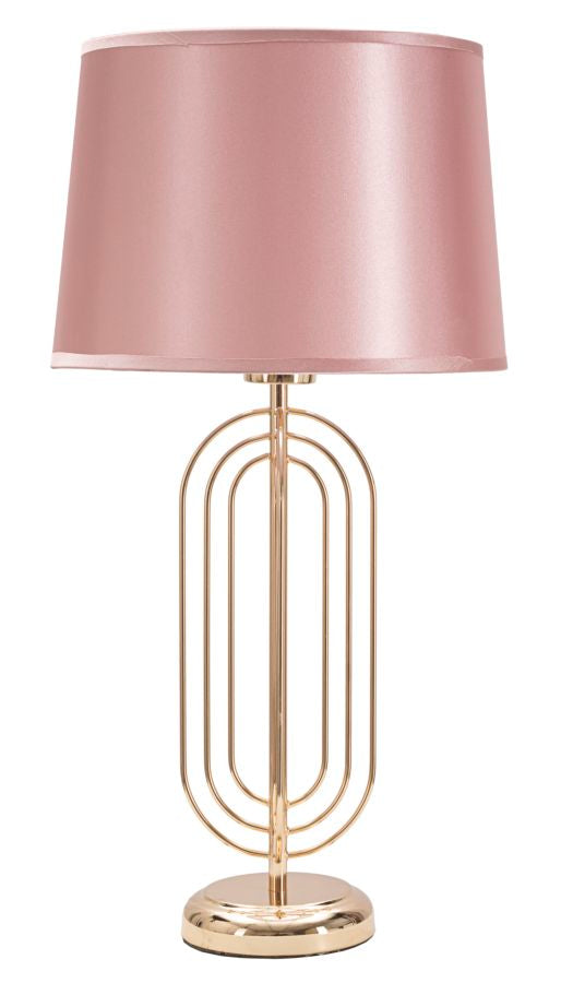 Krista Ø28x55 cm Tischlampe aus PVC-Eisen und Stoff in Gold und Rosa prezzo