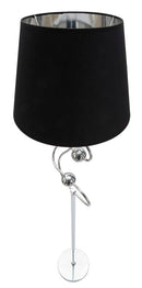 Lampada da Terra Argento Ball Ø37x169 cm in Ferro PVC e Tessuto Argento e Nero-6