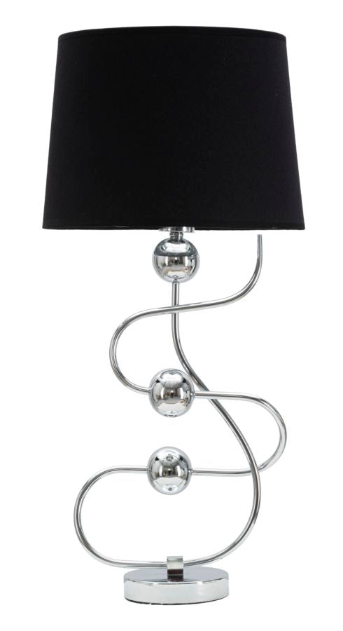 Silver Ball Tischlampe Ø33x67 cm aus Eisen-PVC und silbernem und schwarzem Stoff acquista