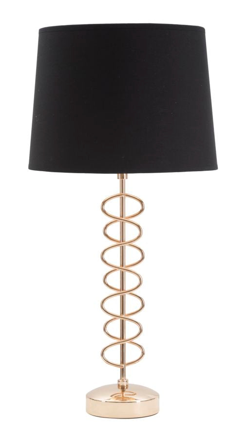 Tischlampe x Ø30x61,5 cm aus Eisenpapier und goldenem und schwarzem Stoff sconto
