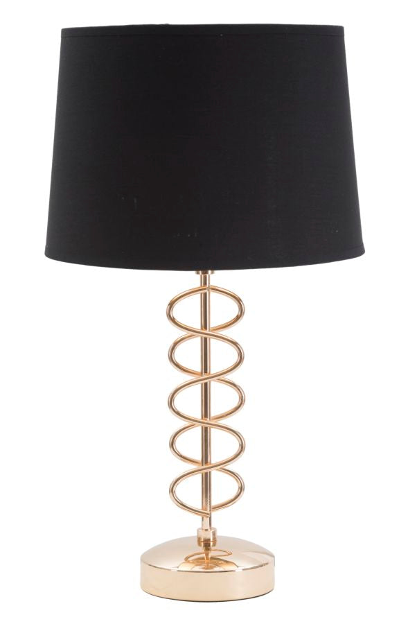 Tischlampe x Ø28x49 cm aus Eisenpapier und goldenem und schwarzem Stoff sconto