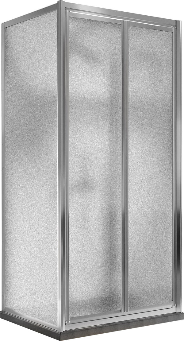 acquista Duschabtrennung 3 Seiten 2 Flügeltüren in opakem Kristall 4–6 mm H198 Fosterberg Maribo Trio Verschiedene Größen