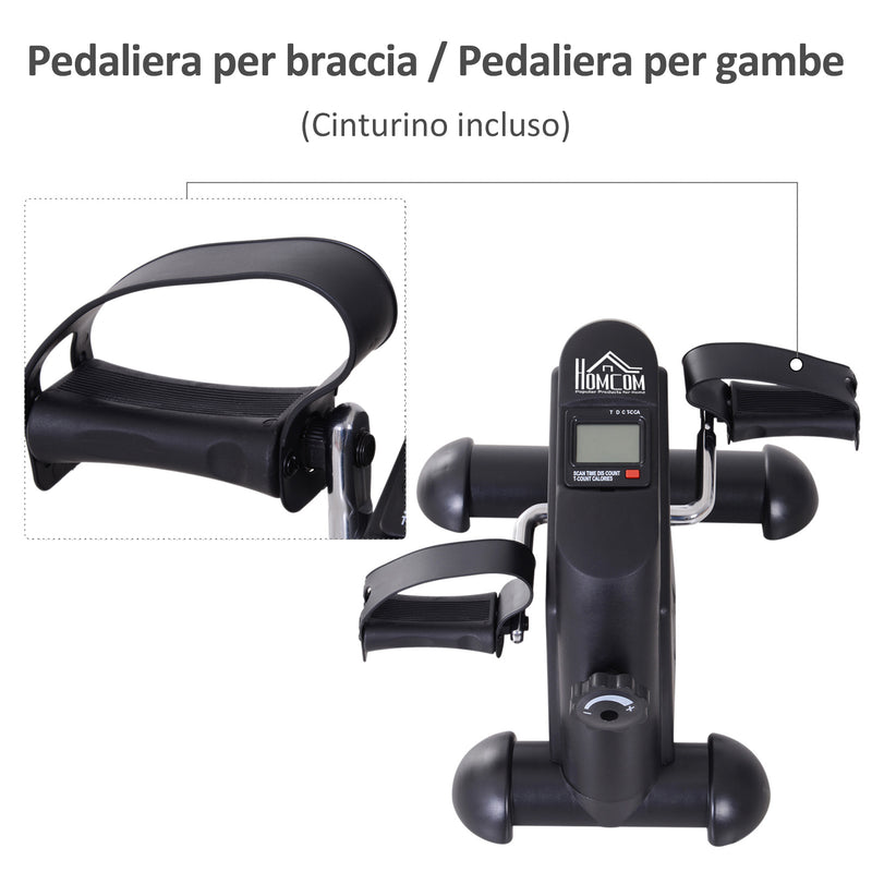 Mini Pedaliera Cyclette per Gambe e Braccia Max 120Kg con LCD  Cyclo Nero-6