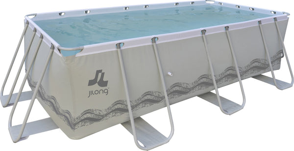 Oberirdischer rechteckiger Pool 400 x 207 x 122 cm Jilong Grey prezzo