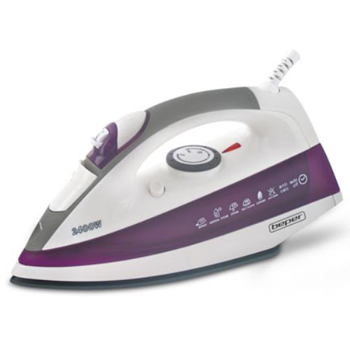 Ferro da Stiro a Vapore Piastra in Ceramica Antiaderente Smooty Beper 2400W-1