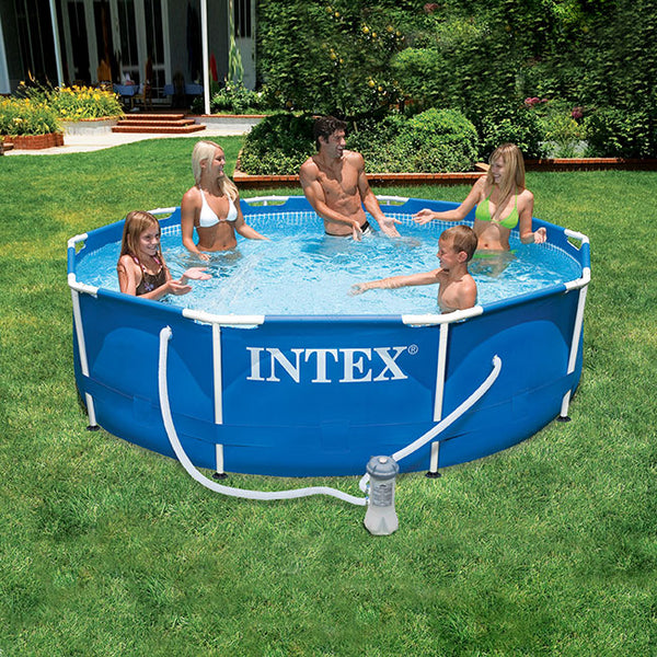 online Runder oberirdischer Pool H76x305cm mit Intex Rahmenfilterpumpe
