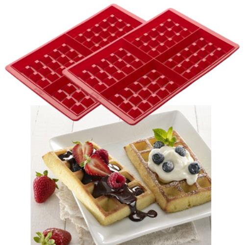 online Set 2 Stampi per Gaufre Waffel Cialde Waffer in Silicone Alimentare Lekue