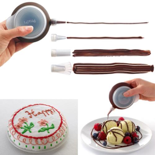 online Decopen Decorator Behälter für süße und herzhafte Speisen aus Silikon mit 4 Düsen 90 ml Lekue 