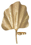 Portacandele da Muro Glam Leaf 41x11,5x40 cm in Ferro Oro-2