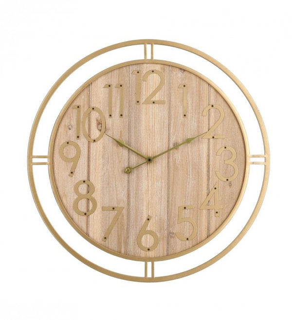 Orologio da Muro Ø 60 cm Ticking in Acciaio Oro e Legno acquista