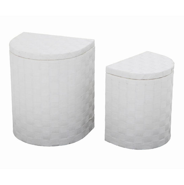 prezzo Set aus 2 Wäschekörben aus weißem Papier mit Halbmondfutter