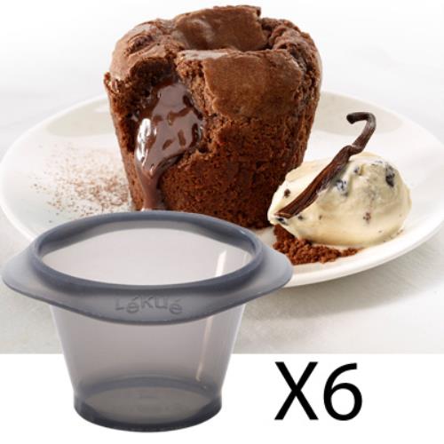 online Set mit 6 Formen für Coulant-Muffins aus Lekue-Silikon 