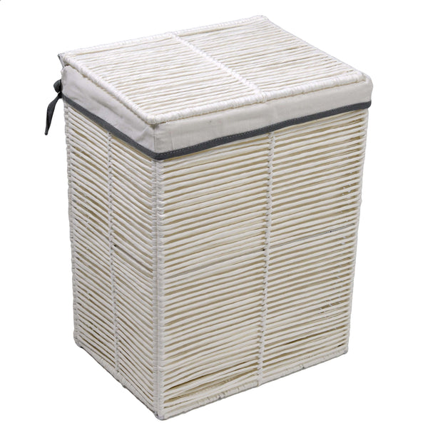 prezzo Faltbarer Wäschekorb aus weißem Papier Hilary rechteckig cm 30x40xh55
