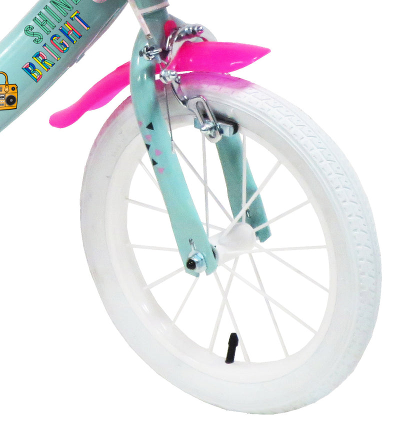 Bicicletta per Bambina 14" 2 Freni  Lol Verde Marine e Rosa-3